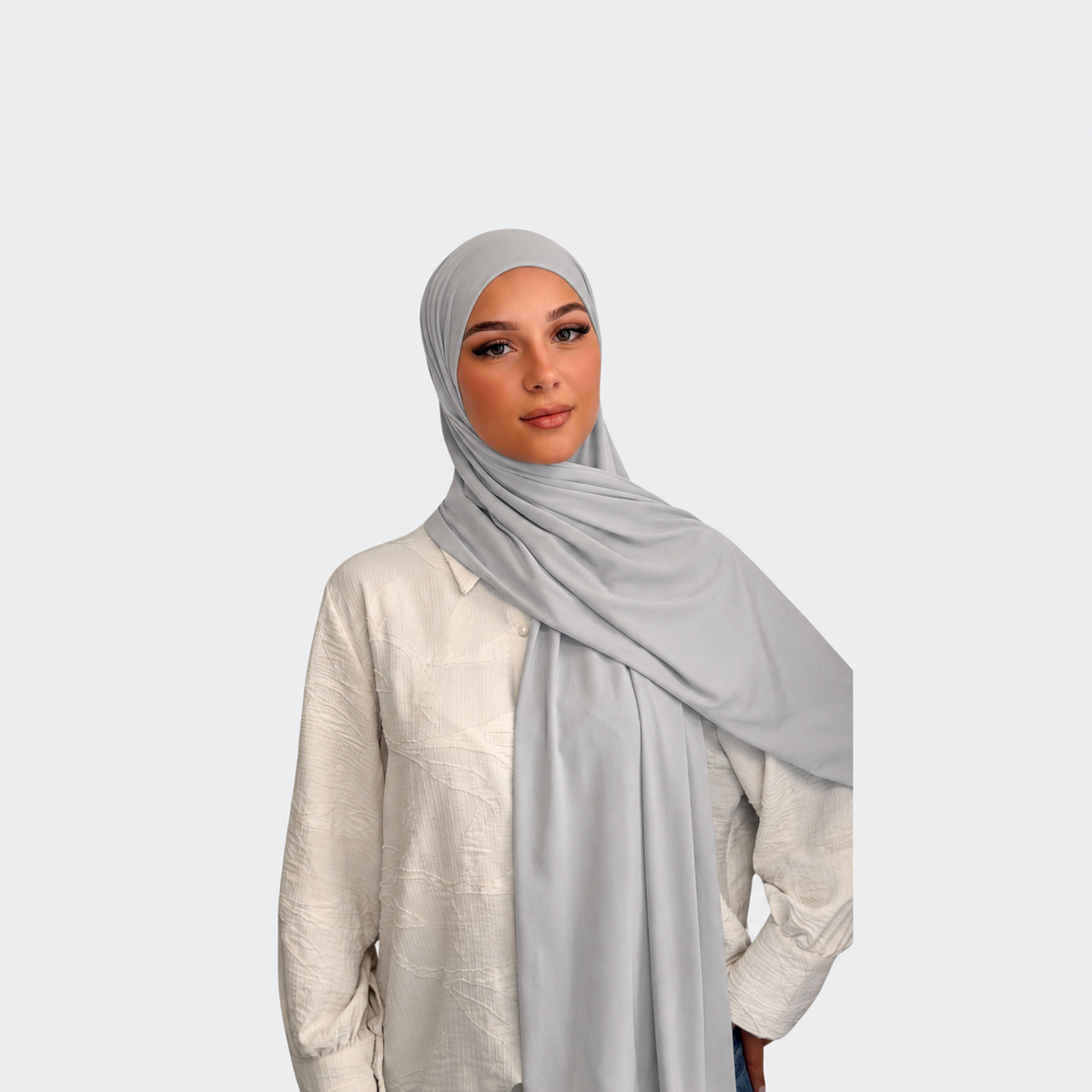 Hijab Liquide - Gris Clair